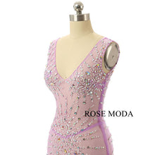 Load image into Gallery viewer, rosemoda-long-beading-illusion-purple-evening-dress-e.jpg