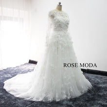 Load image into Gallery viewer, rosemoda-long-sleeve-3-D-lace-ball-gown-wedding-dress-b.jpg
