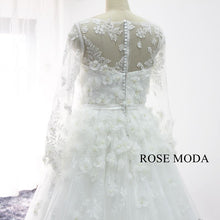 Load image into Gallery viewer, rosemoda-long-sleeve-3-D-lace-ball-gown-wedding-dress-g.jpg