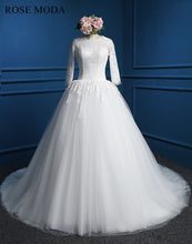 Load image into Gallery viewer, rosemoda-long-sleeve-ball-gown-weddingdress-a