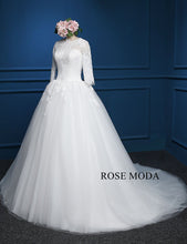 Load image into Gallery viewer, rosemoda-long-sleeve-ball-gown-weddingdress-b