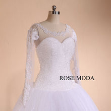 Load image into Gallery viewer, rosemoda-long-sleeve-full-beading-ball-gown-wedding-dress-f.jpg