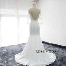 Load image into Gallery viewer, rosemoda-long-sleeve-illusion-chiffon-mermaid-wedding-dress-c.jpg