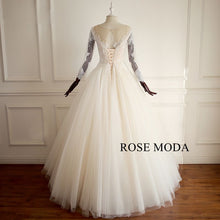 Load image into Gallery viewer, rosemoda-long-sleeve-lace-ball-gown-wedding-dress-c_05cf15aa-3882-40aa-bfab-1f218e586fb8.jpg