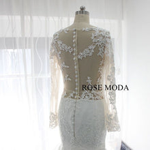 Load image into Gallery viewer, rosemoda-long-sleeve-lace-mermaid-wedding-dress-with-removable-royal-train-h.jpg