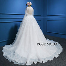 Load image into Gallery viewer, rosemoda-long-sleeve-lace-organza-ball-gown-wedding-dress-c.jpg