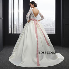 Load image into Gallery viewer, rosemoda-long-sleeve-lace-satin-ball-gown-wedding-dress-c.jpg
