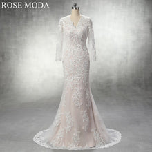 Load image into Gallery viewer, rosemoda-long-sleeve-lace-sheath-wedding-dress-a.jpg