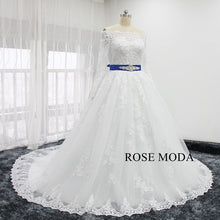 Load image into Gallery viewer, rosemoda-long-sleeve-off-shoulder-ball-gown-with-removable-crystal-belt-b.jpg