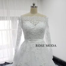 Load image into Gallery viewer, rosemoda-long-sleeve-off-the-shoulder-ball-gown-wedding-dress-c.jpg
