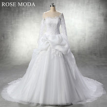 Load image into Gallery viewer, rosemoda-long-sleeve-tulle-organza-ball-gown-wedding-dress-a.jpg