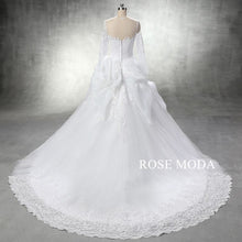 Load image into Gallery viewer, rosemoda-long-sleeve-tulle-organza-ball-gown-wedding-dress-c.jpg