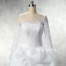 Load image into Gallery viewer, rosemoda-long-sleeve-tulle-organza-ball-gown-wedding-dress-e.jpg