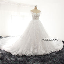 Load image into Gallery viewer, rosemoda-luxury-off-the-shoulder-beaded-lace-illusion-ball-gown-wedding-dress-b.jpg