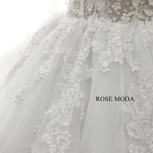 Load image into Gallery viewer, rosemoda-luxury-off-the-shoulder-beaded-lace-illusion-ball-gown-wedding-dress-i.jpg