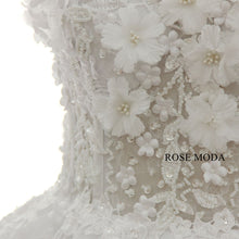 Load image into Gallery viewer, Rosemoda Luxury off-the-shoulder Illusion Beaded Lace Ball Gown Wedding Dress