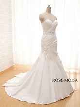 Load image into Gallery viewer, Rosemoda Asymmetrical Draped Satin Mermaid Wedding Dress