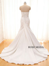 Load image into Gallery viewer, Rosemoda Asymmetrical Draped Satin Mermaid Wedding Dress