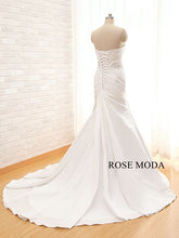 Load image into Gallery viewer, Rosemoda Asymmetrical Draped Satin Mermaid Wedding Dress