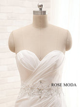 Load image into Gallery viewer, Rosemoda Asymmetrical Draped Satin Mermaid Wedding Dress