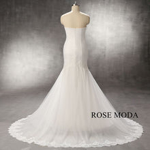 Load image into Gallery viewer, rosemoda-mermaid-wedding-dress-with-removable-lace-bolero-b.jpg