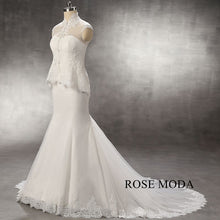 Load image into Gallery viewer, rosemoda-mermaid-wedding-dress-with-removable-lace-bolero-d.jpg