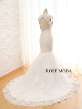Load image into Gallery viewer, Rosemoda Lace Mermaid Wedding Dress with Removable Bolero