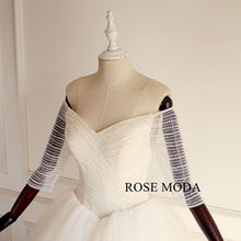 Load image into Gallery viewer, rosemoda-off-the-shoudler-beaded-ball-gown-wedding-dress-f.jpg