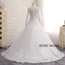 Load image into Gallery viewer, rosemoda-off-the-shoudler-chantilly-lace-ball-gown-wedding-dress-c.jpg