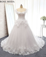 Load image into Gallery viewer, rosemoda-off-the-shoulder-feathers-ball-gown-wedding-dress-a.jpg