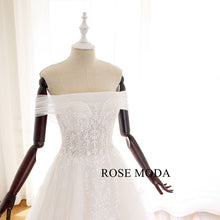 Load image into Gallery viewer, rosemoda-off-the-shoulder-illusion-a-line-wedding-dress-e.jpg