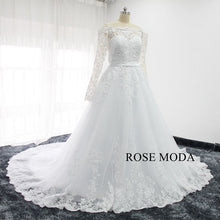 Load image into Gallery viewer, rosemoda-off-the-shoulder-lace-a-line-wedding-dress-b.jpg