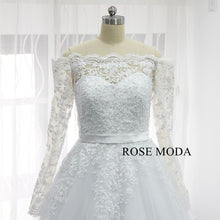 Load image into Gallery viewer, rosemoda-off-the-shoulder-lace-a-line-wedding-dress-c.jpg
