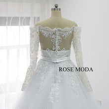 Load image into Gallery viewer, rosemoda-off-the-shoulder-lace-a-line-wedding-dress-f.jpg