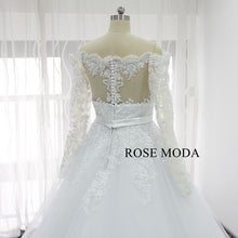 Load image into Gallery viewer, rosemoda-off-the-shoulder-lace-a-line-wedding-dress-g.jpg