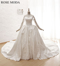 Load image into Gallery viewer, rosemoda-off-the-shoulder-long-sleeve-ball-gown-wedding-dress-a.jpg