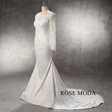 Load image into Gallery viewer, rosemoda-off-the-shoulder-long-sleeve-mermaid-wedding-dress-b.jpg