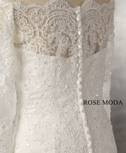 Load image into Gallery viewer, rosemoda-off-the-shoulder-long-sleeve-mermaid-wedding-dress-f.jpg