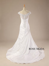 Load image into Gallery viewer, rosemoda-off-the-shoulder-pleated-taffeta-sheath-wedding-dress-c.jpg