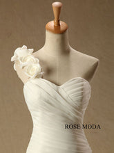 Load image into Gallery viewer, rosemoda-one-shoulder-ruched-organza-mermaid-wedding-dress-d.jpg