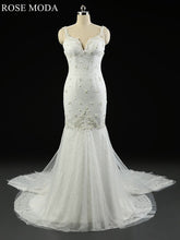 Load image into Gallery viewer, rosemoda-pearl-lace-mermaid-wedding-dress-a.jpg