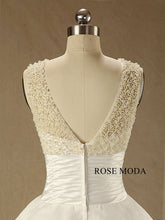 Load image into Gallery viewer, rosemoda-pearl-lace-short-wedding-dress-f.jpg