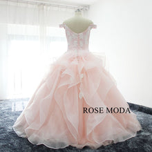 Load image into Gallery viewer, rosemoda-pink-ball-gown-wedding-dress-c.jpg