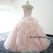 Load image into Gallery viewer, rosemoda-pink-ball-gown-wedding-dress-d.jpg