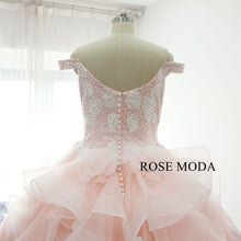 Load image into Gallery viewer, rosemoda-pink-ball-gown-wedding-dress-e.jpg