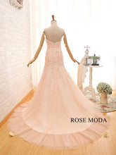 Load image into Gallery viewer, rosemoda-pink-delicate-beading-mermaid-wedding-dress-d.jpg