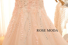 Load image into Gallery viewer, rosemoda-pink-delicate-beading-mermaid-wedding-dress-m.jpg