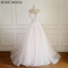 Load image into Gallery viewer, rosemoda-pink-lace-a-line-wedding-dress-a.jpg