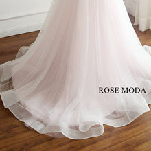 Load image into Gallery viewer, rosemoda-pink-lace-a-line-wedding-dress-f.jpg