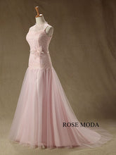 Load image into Gallery viewer, rosemoda-pink-sheath-wedding-dress-b.jpg